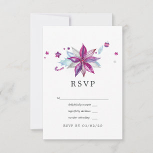 Merry and Bright Christmas Wedding RSVP Card
