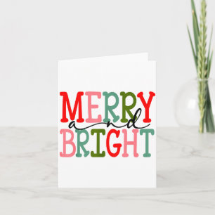 Merry And Bright Christmas Women Girls Kids Toddle Card