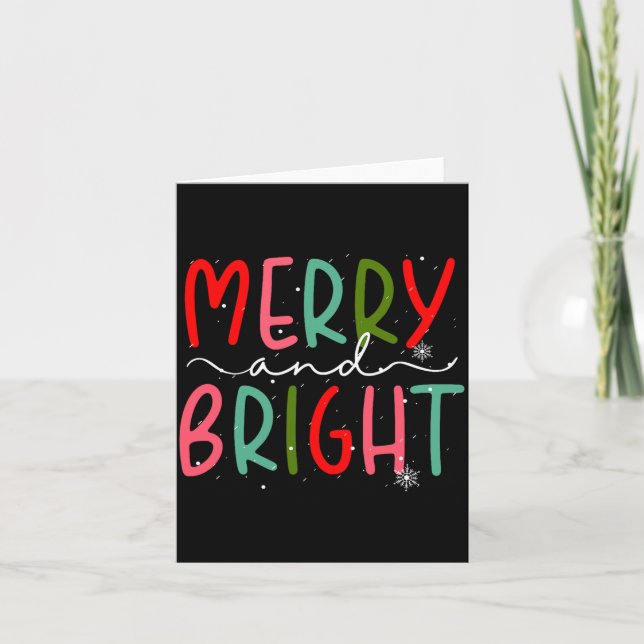 Merry And Bright Christmas Women Girls Kids Toddle Card (Front)
