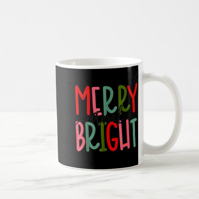 Merry And Bright Christmas Women Girls Kids Toddle Coffee Mug (Right)