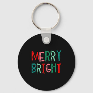 Merry And Bright Christmas Women Girls Kids Toddle Key Ring