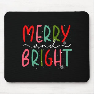 Merry And Bright Christmas Women Girls Kids Toddle Mouse Mat