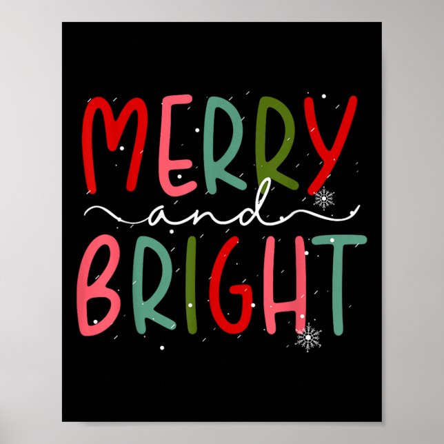 Merry And Bright Christmas Women Girls Kids Toddle Poster (Front)