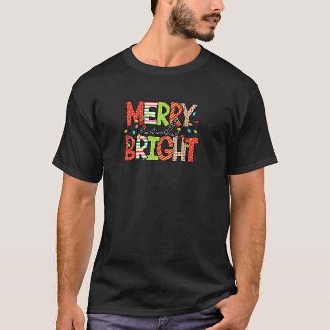 Merry and Bright Christmas Women Girls Kids Toddle T-Shirt (Front)
