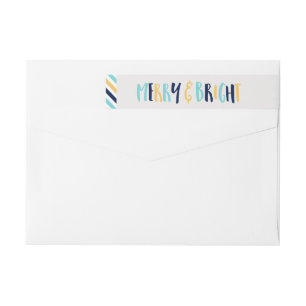 Merry and Bright Christmas Wrap Around Label