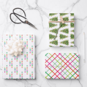 Merry and Bright Christmas Wrapping Paper Sheet