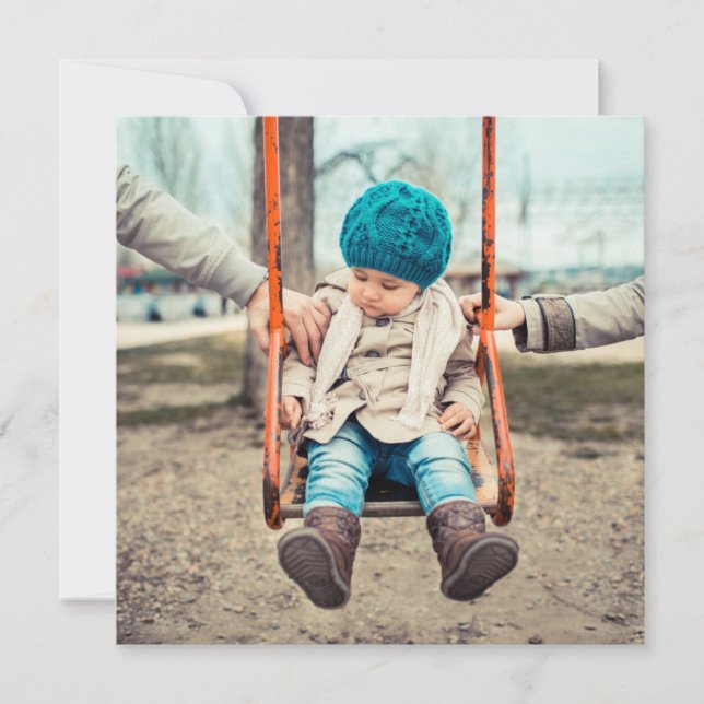 Merry and Bright Christmas Wreath Photo Flat Card (Front)