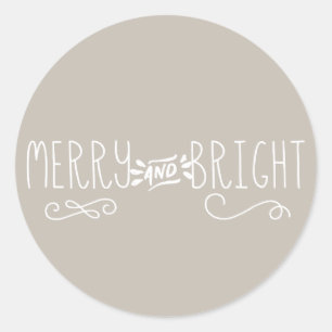 Merry and Bright Classic Round Sticker
