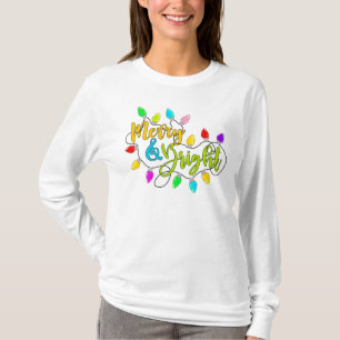 *~* Merry and Bright colourful Christmas Lights T-Shirt