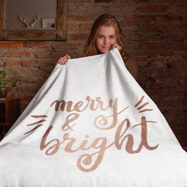 Merry and bright - copper fleece blanket (Creator Uploaded)