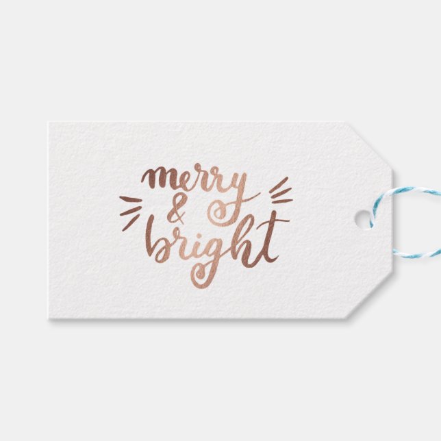 Merry and bright - copper gift tags (Front (Horizontal))