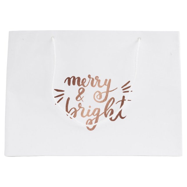 Merry and bright - copper large gift bag (Front)