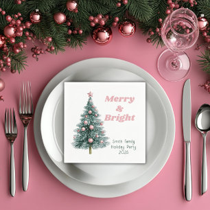 Merry and Bright Custom Holiday Tree Napkin