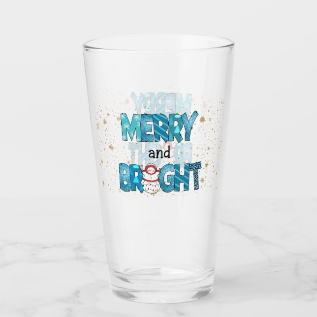 Merry And Bright Customise Glass (Front)