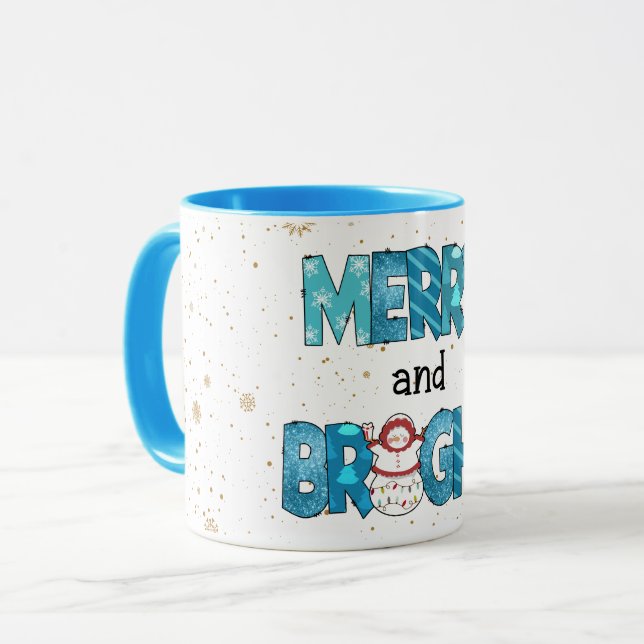 Merry And Bright Customise Mug (Front Left)