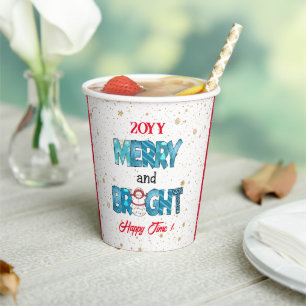 Merry And Bright Customise Paper Cups