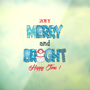 Merry And Bright Customise Window Cling