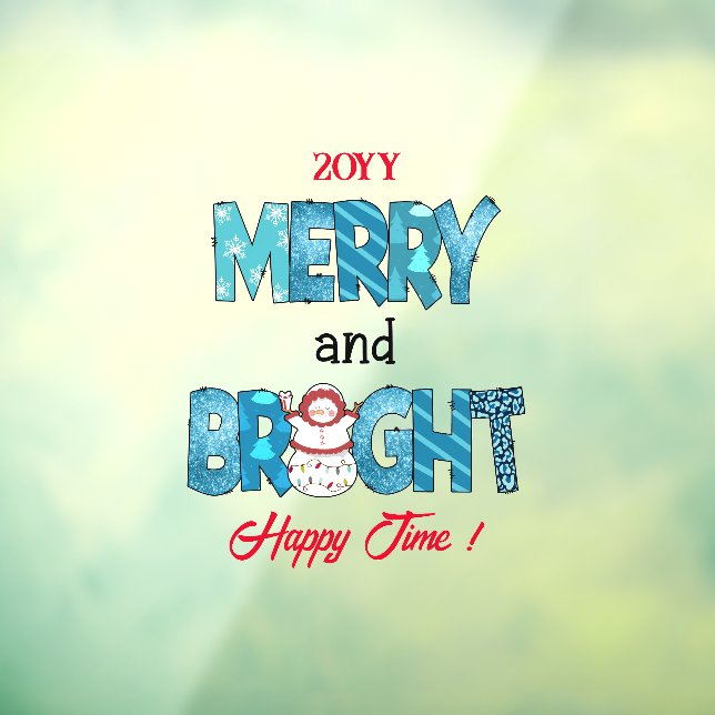 Merry And Bright Customise Window Cling (Sheet 3)