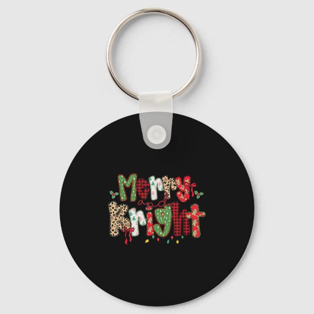 Merry And Bright Cute Christmas Holiday Coquette B Key Ring (Front)