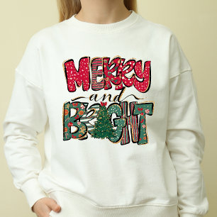 Merry and Bright – Cute Retro Family Christmas Sweatshirt