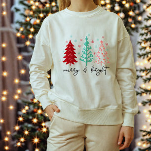 Merry and Bright – Cute Retro Family Christmas Sweatshirt