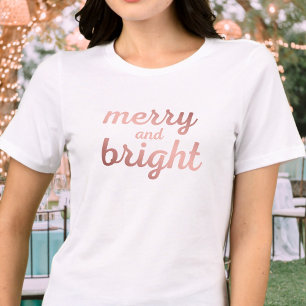 Merry and Bright - cute rose gold script Tri-Blend Shirt