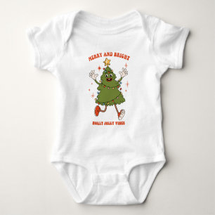 Merry and Bright - Dancing Christmas Tree Holiday Baby Bodysuit