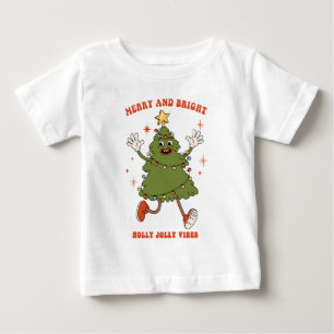 Merry and Bright - Dancing Christmas Tree Holiday Baby T-Shirt