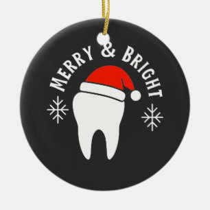 Merry and Bright Dental Dentist Christmas   Ceramic Tree Decoration