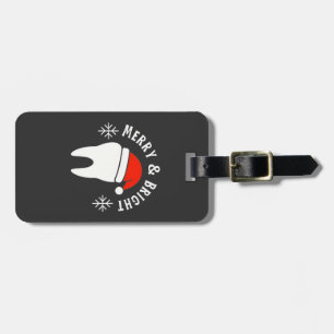 Merry and Bright Dental Dentist Christmas Luggage Tag