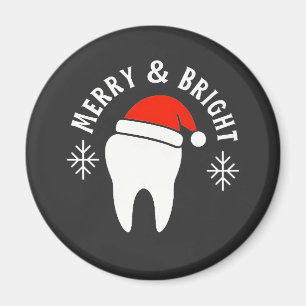 Merry and Bright Dental Dentist Christmas Magnet