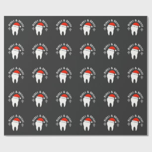 Merry and Bright Dental Dentist Christmas Wrapping Paper