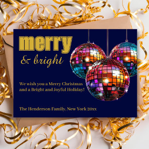 Merry and Bright Disco Ball Holiday Card
