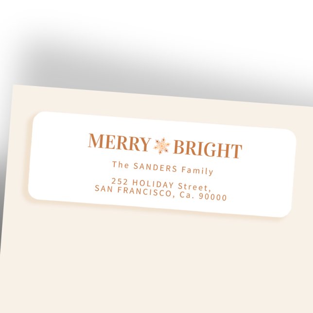 Merry and Bright elegant Christmas return address (Creator Uploaded)
