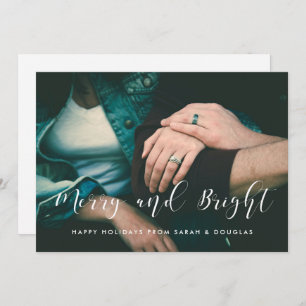 Merry and Bright Elegant holiday photo card