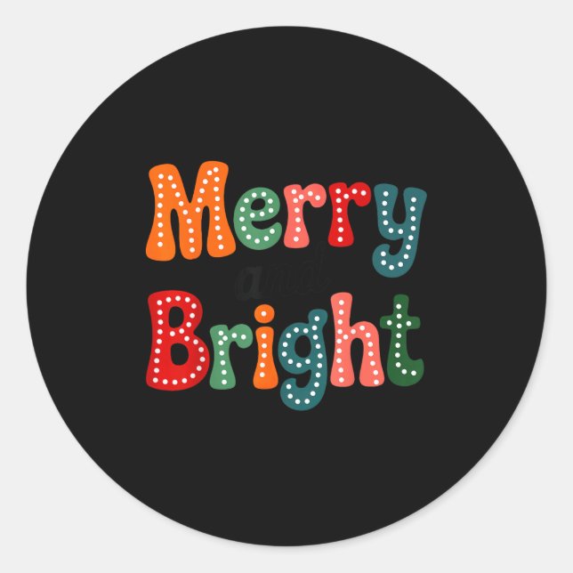 Merry And Bright Family Christmas Squad Xmas Vibes Classic Round Sticker (Front)