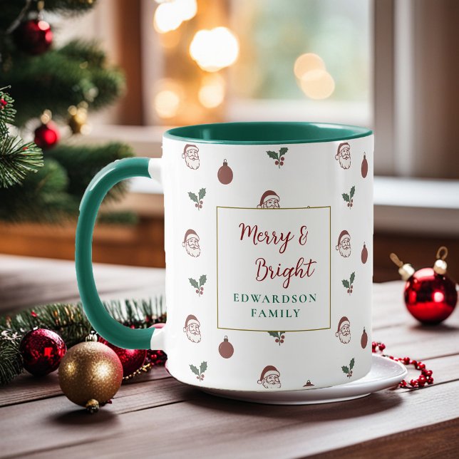 Merry and Bright family name Christmas Mug (Merry and Bright family name Christmas Mug. A nice mug for the Holiday season.)