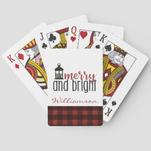 Merry and Bright Family Name Christmas  Playing Cards