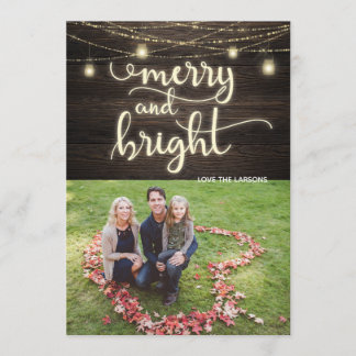 Merry and Bright Family photo Christmas Card