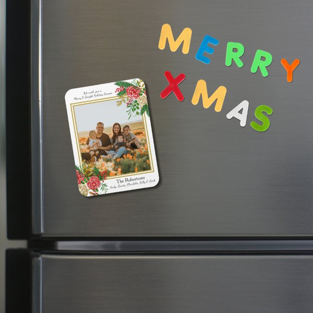 Merry and Bright Family Photo Magnet (Creator Uploaded)