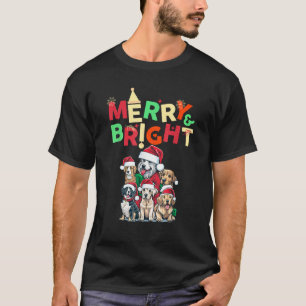 Merry and Bright Festive Holiday Attire for Dog lo T-Shirt