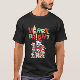 Merry and Bright Festive Holiday Attire for Dog lo T-Shirt