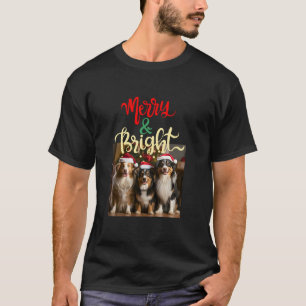 Merry and Bright Festive Holiday Attire for Dog lo T-Shirt