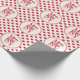 Merry and bright festive red Christmas Wrapping Paper