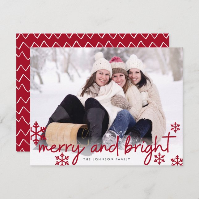 Merry And Bright Flat Holiday Card (Front/Back)