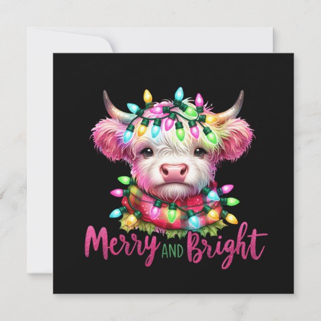 Merry and bright Flat Holiday Card (Front)
