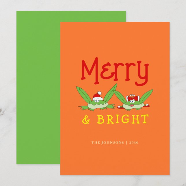 Merry and Bright Funny Christmas Holiday Card (Front/Back)