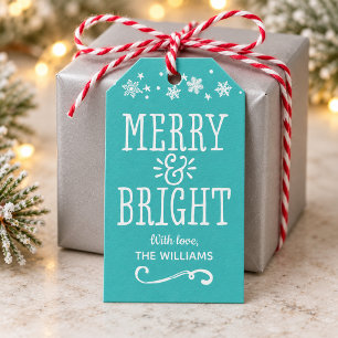 Merry and Bright Gift Tags Personalised Design