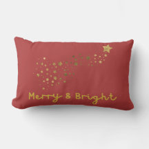 Merry And Bright Gold And Soft Red Script