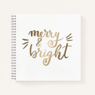 Merry and bright - gold notebook